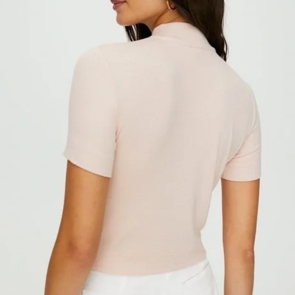 Pink Mock Neck T-Shirt | Aritzia - Picture 3 of 4
